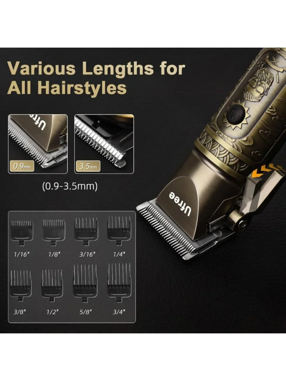Cordless Hair Clippers & Beard Trimmer Grooming Kit, T-Blade, Adjustable Comb